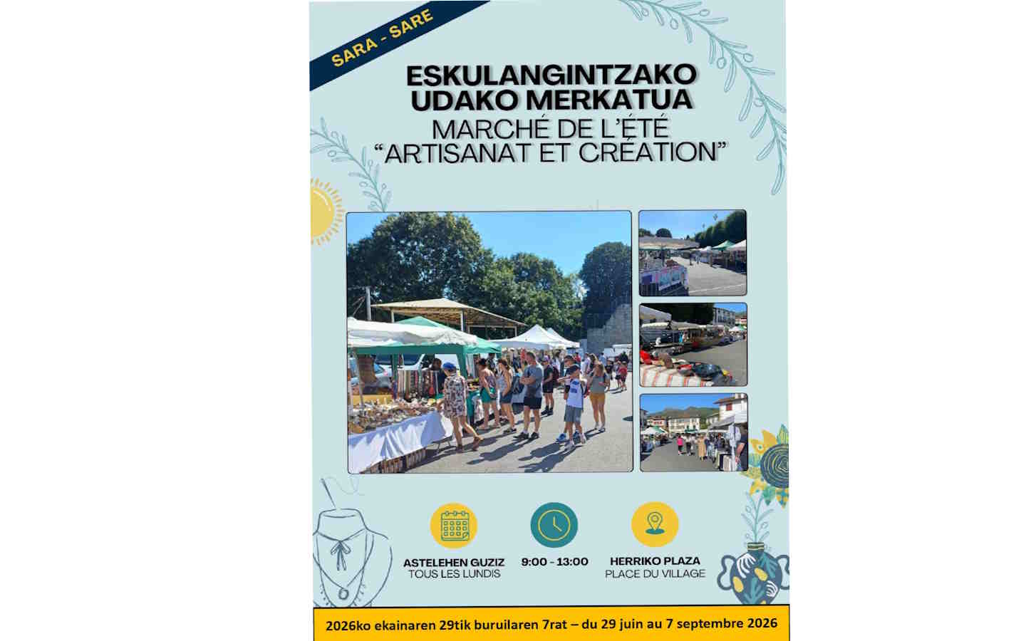 Marché Artisanat et Création Fronton Sare 2026-07-27