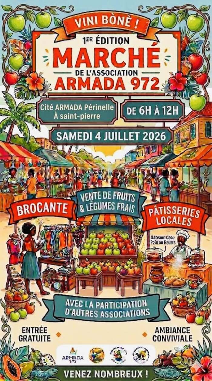 MARCHÉ DE L&rsquo;ASSOCIATION ARMADA, Saint-Pierre Martinique, Saint-Pierre