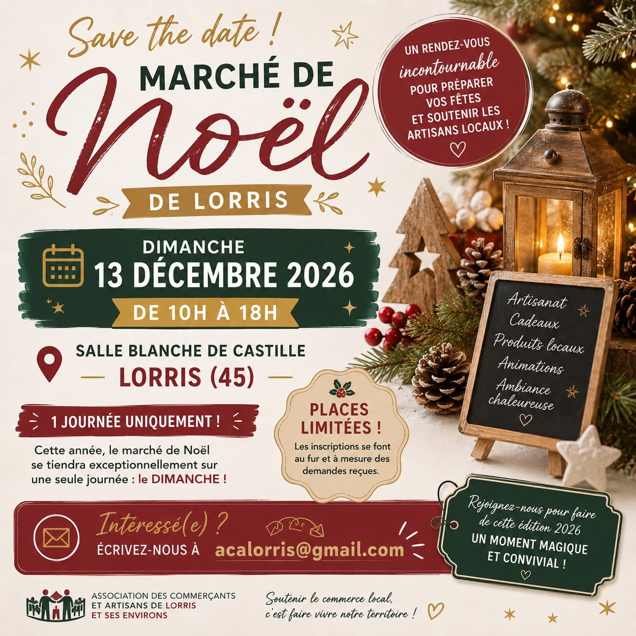Marché de Noël Rue de la Noue Lorris 2026-12-13