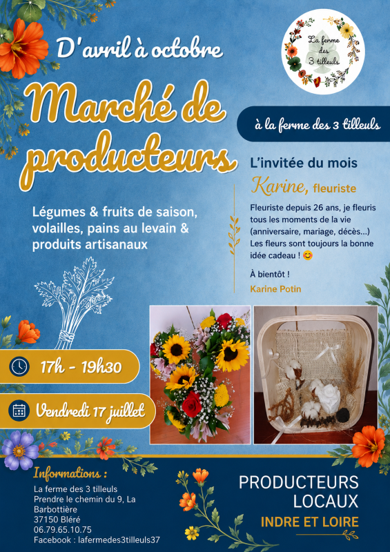 Marché de producteurs à la Ferme des 3 Tilleuls Bléré