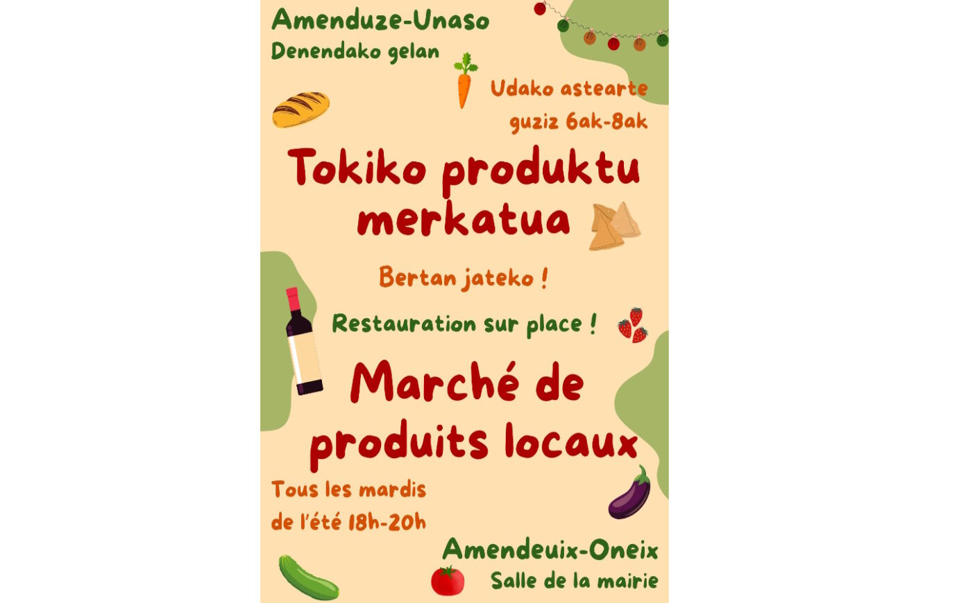 Marché de produits locaux Amendeuix-Oneix