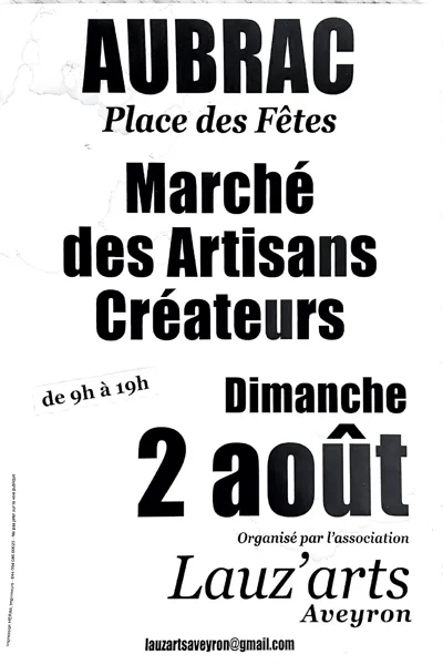 Marché des artisans créateurs Village d'Aubrac Saint-Chély-d'Aubrac 2026-08-02