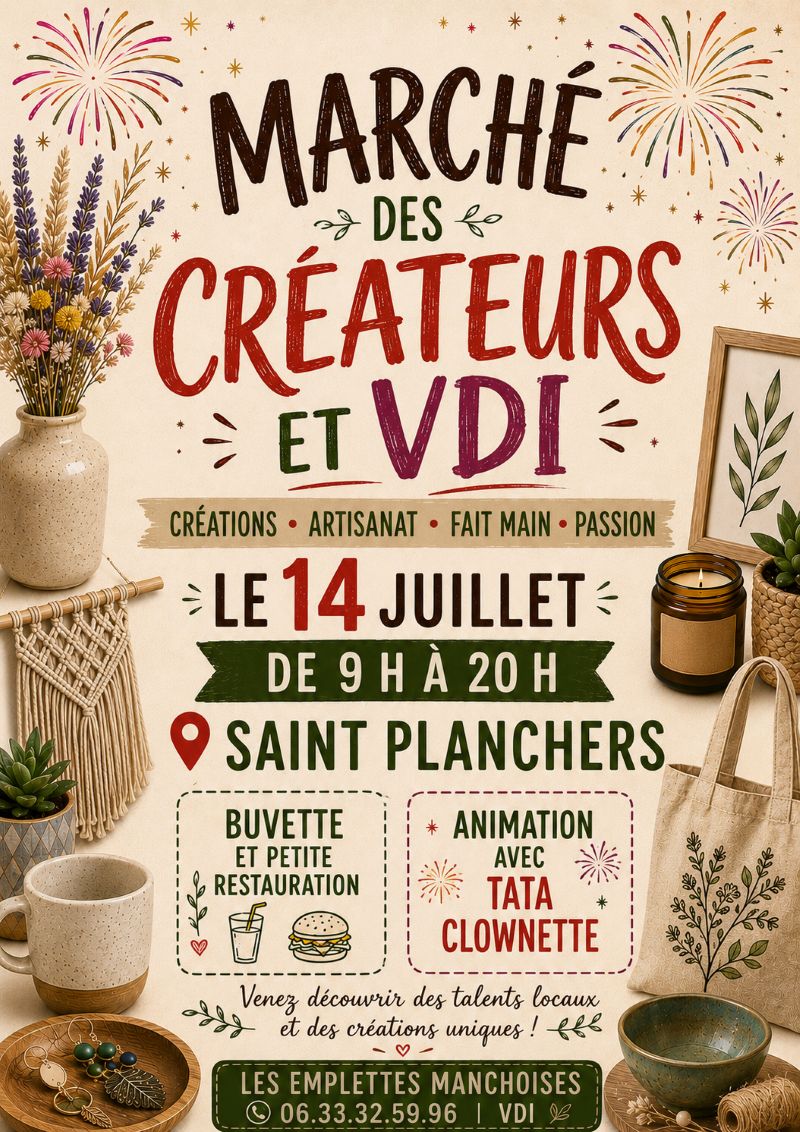 Marché des créateurs et vdi Saint-Planchers