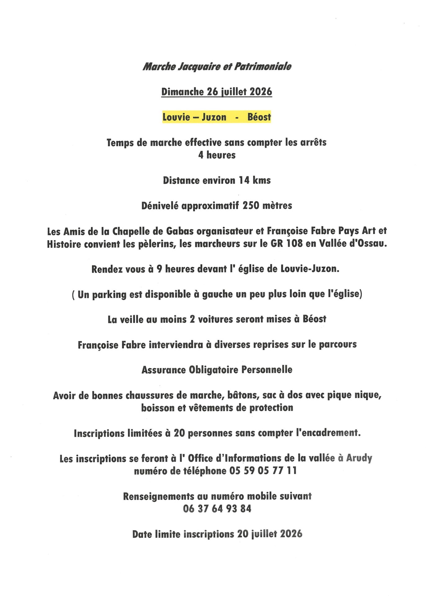 Marche jacquaire Louvie-Juzon