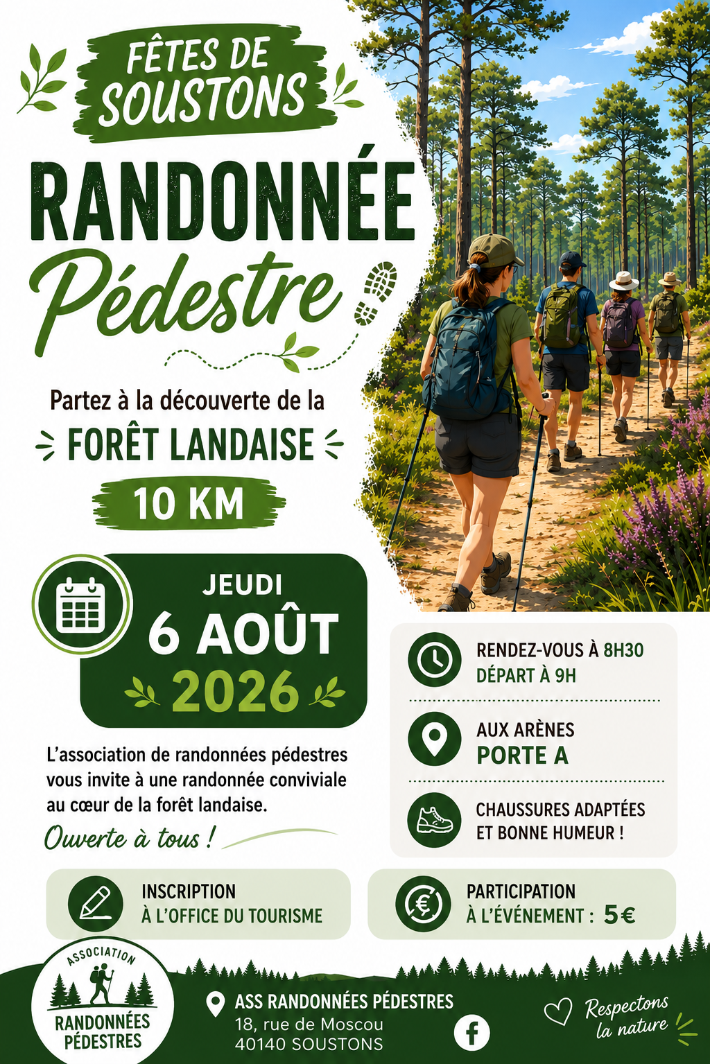 Marche matinale de 10 km  Soustons