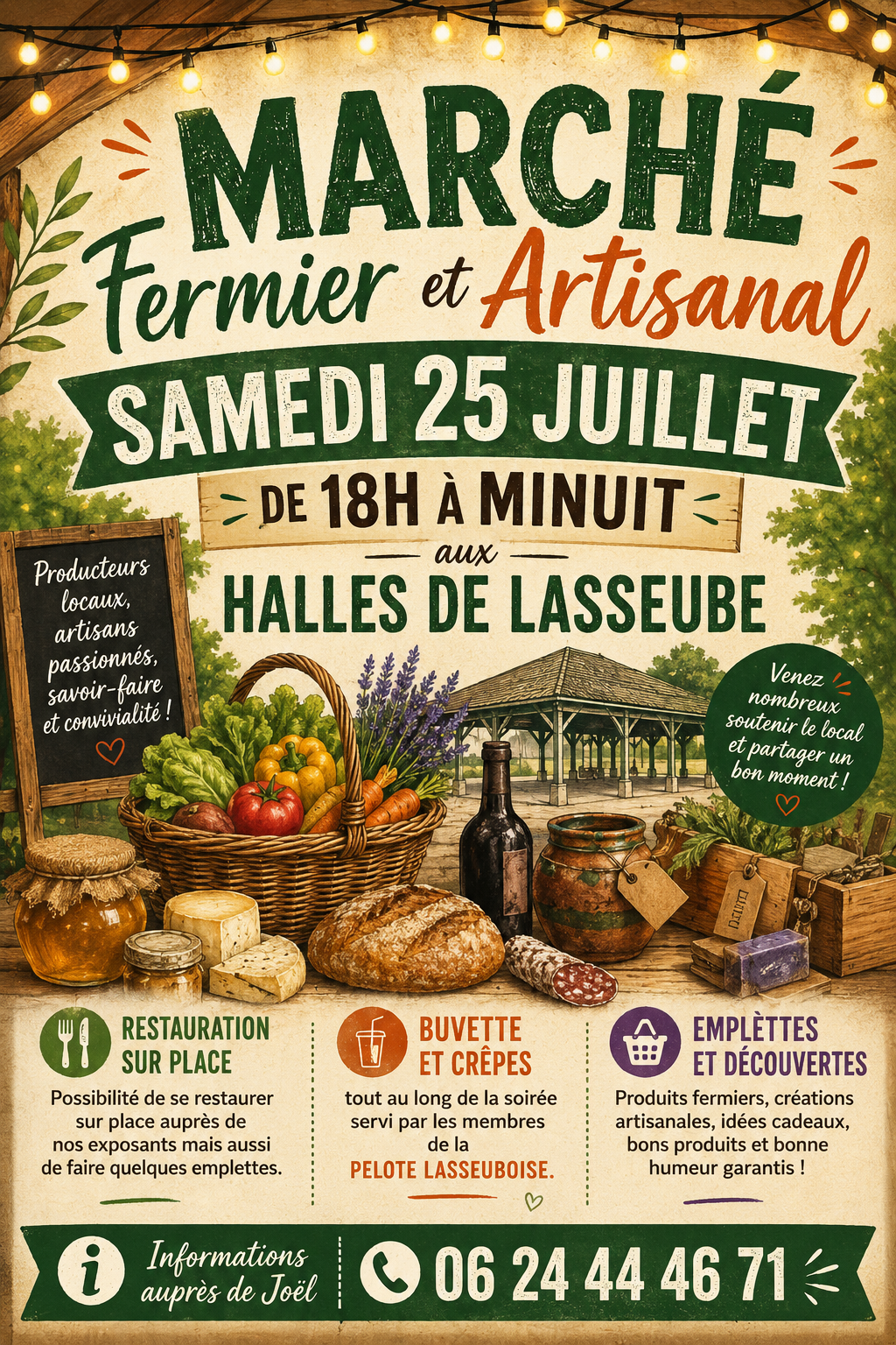 Marché nocturne de Lasseube Fermier et Artisanal Halles Lasseube