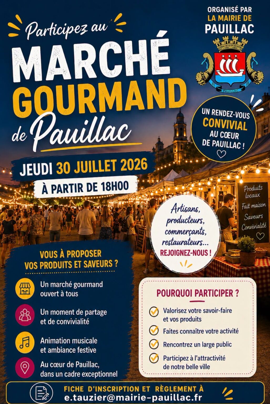 Marché nocturne et gourmand à Pauillac Pauillac