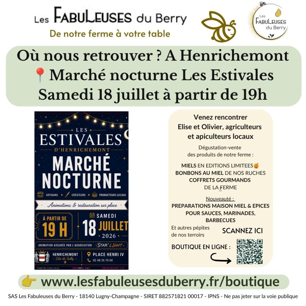 Marché nocturne Les Estivales d’Henrichemont avec Les Fabuleuses du Berry Henrichemont