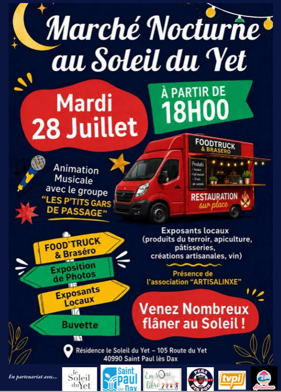 Marché nocturne Résidence Séniors Le Soleil du Yet Saint-Paul-lès-Dax
