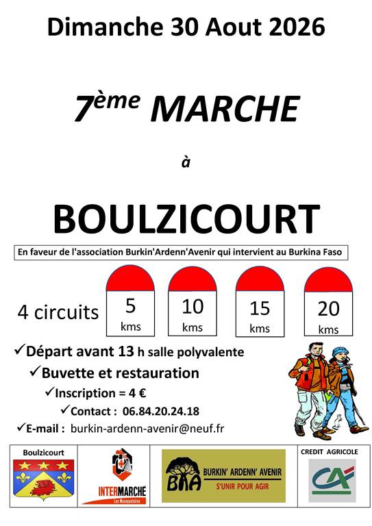 Marche populaire à Boulzicourt Salle polyvalente Boulzicourt 2026-08-30