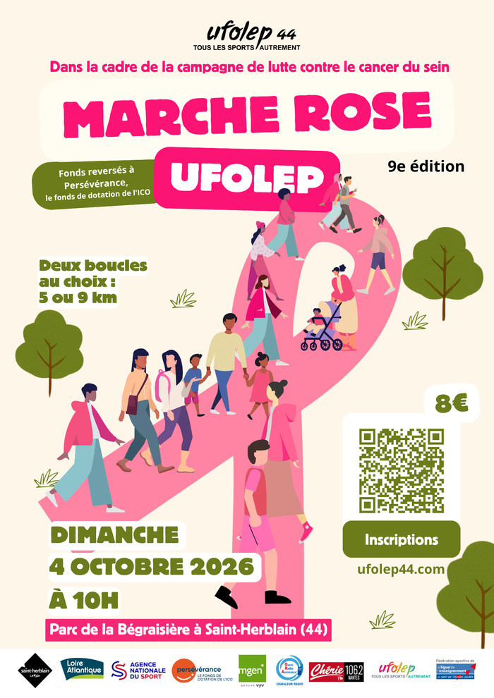Marche Rose 2026 UFOLEP Parc de la Bégraisière Saint-Herblain