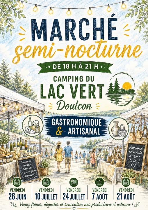 Marché semi-nocturne au Lac Vert Doulcon