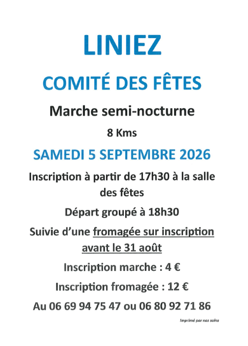 Marche semi-nocturne et fromagée  Liniez