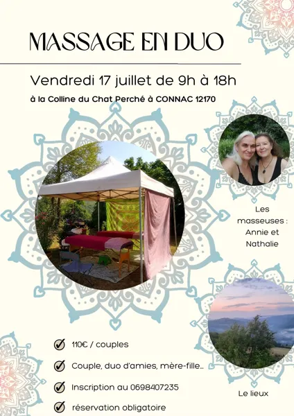 Massage en Duo à la Colline du Chat Perché Connac