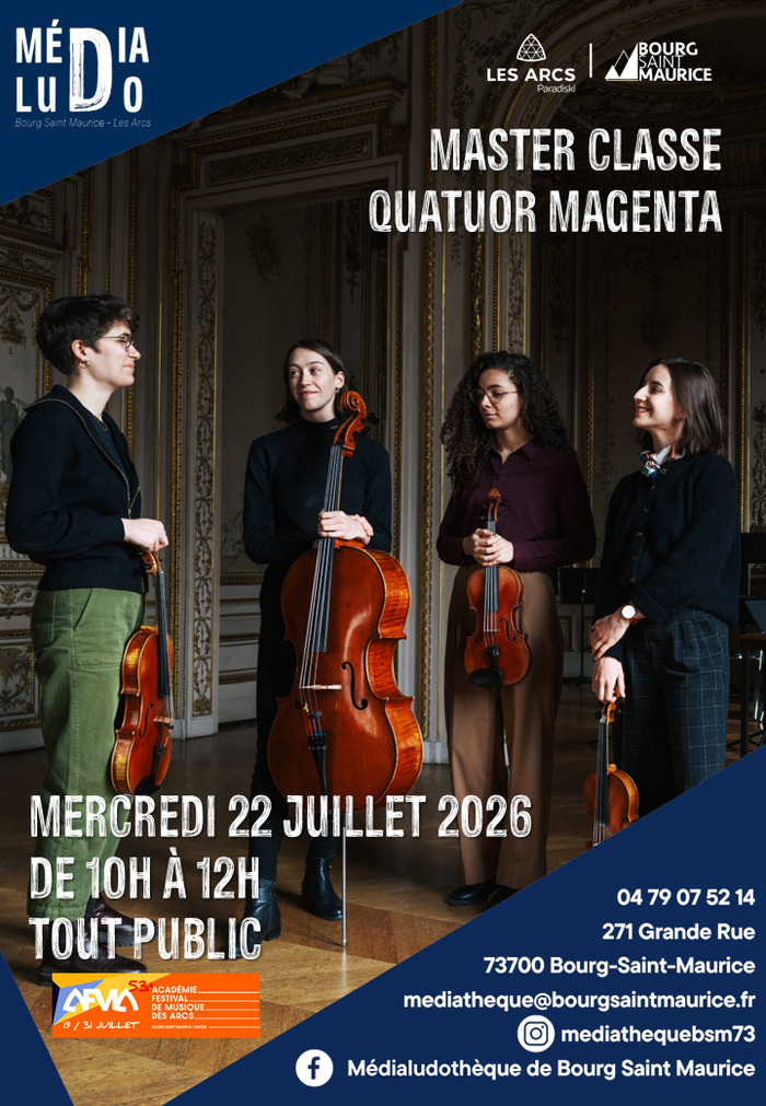 Master classe du Quatuor Magenta, Médialudothèque de Bourg Saint Maurice, Bourg-Saint-Maurice