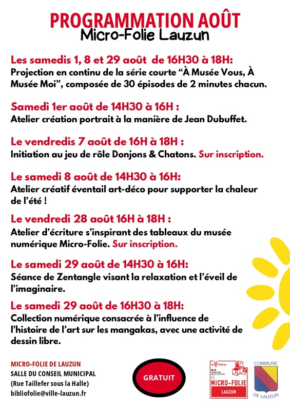 Micro-Folie Initiation au jeu de rôle Donjons & Chatons Salle du conseil, sous la halle Lauzun