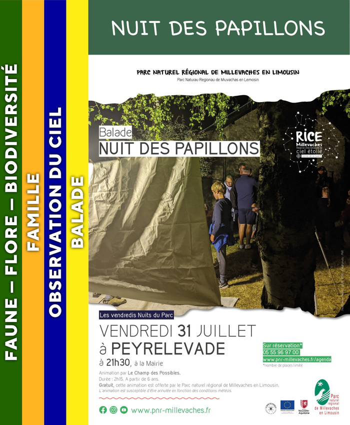 MILLEVACHES – Nuit des papillons, Mairie de Peyrelevade, Peyrelevade