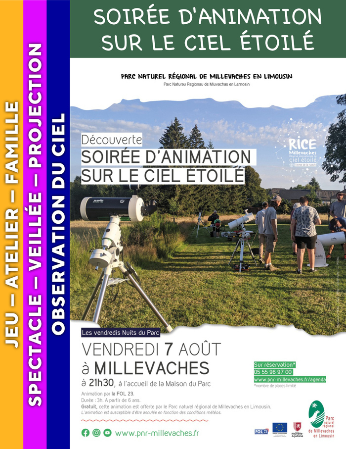 MILLEVACHES - Soirée d'animation sur le ciel étoilé Maison du Parc MILLEVACHES Millevaches