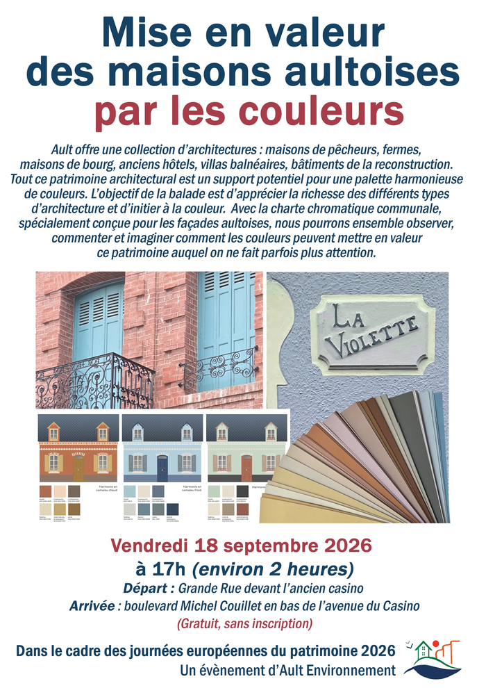 Mise en valeur des maisons aultoises par les couleurs, Devant l’ancien Casino à Ault, 2 Grande Rue, Ault