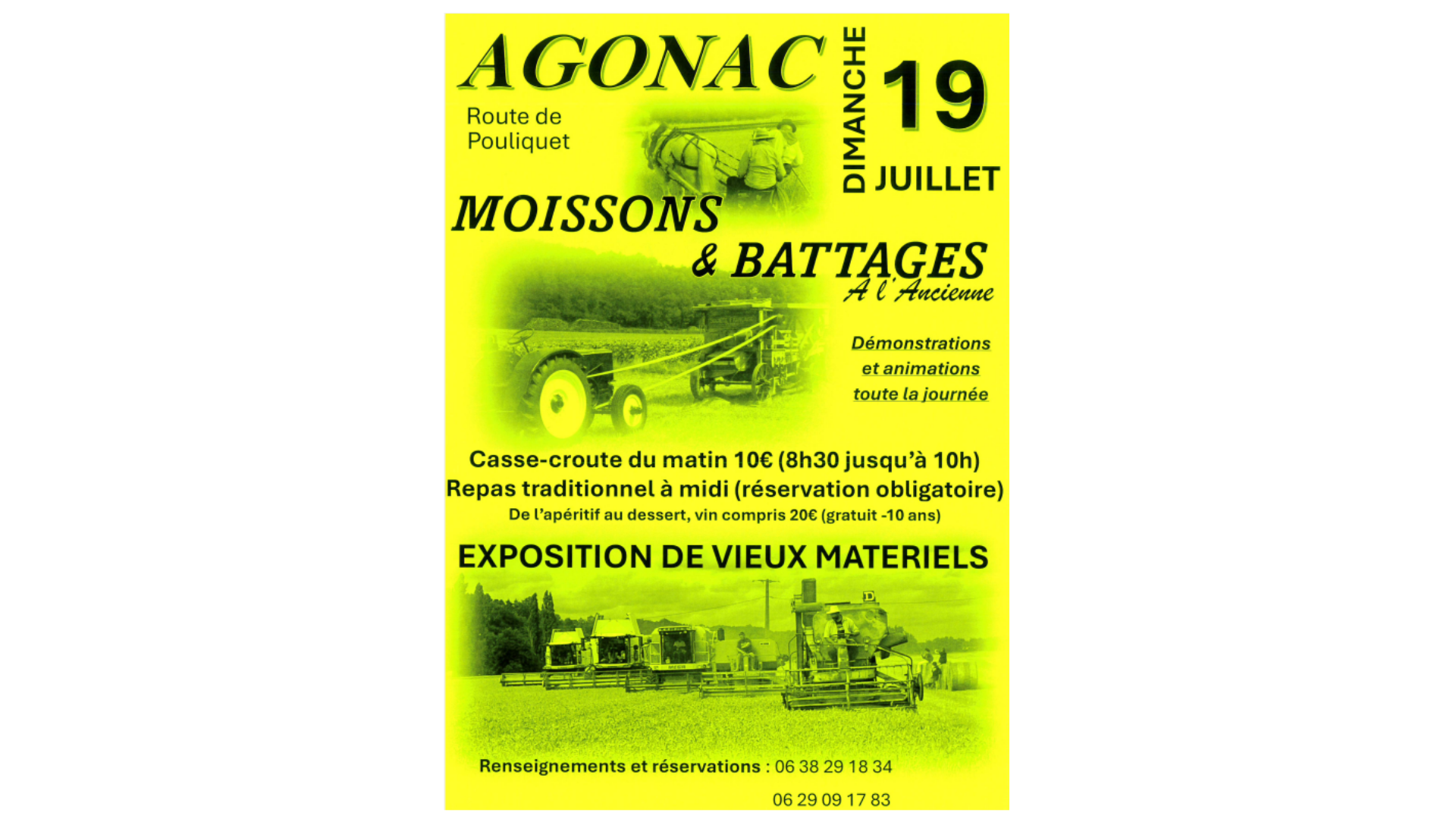 Moissons & battages à l'ancienne Route de Pouliquet Agonac 2026-07-19