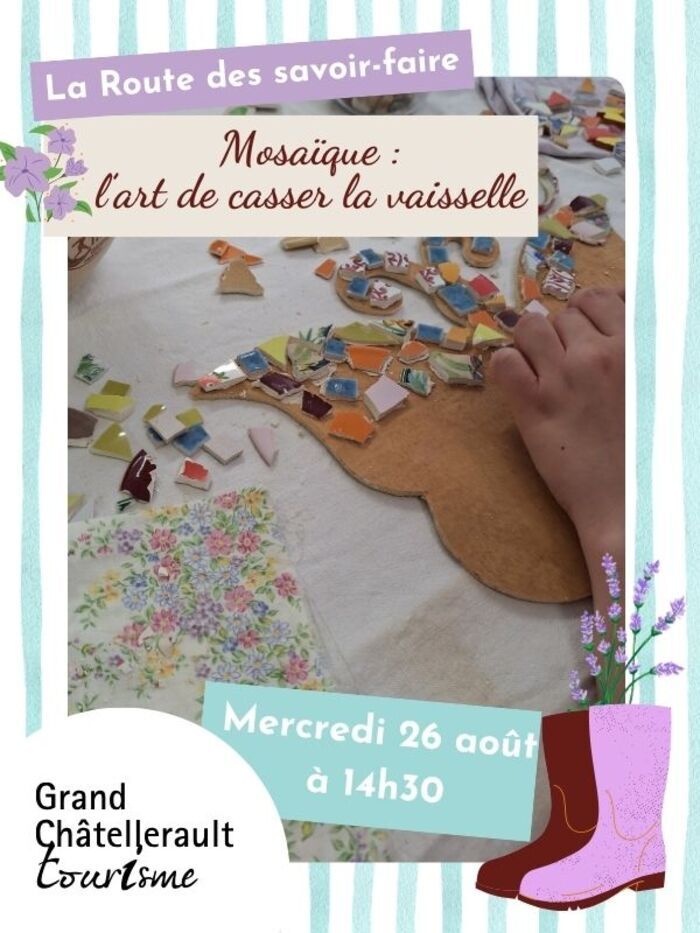 Mosaïque l’art de casser la vaisselle La Recyclerie Naintré