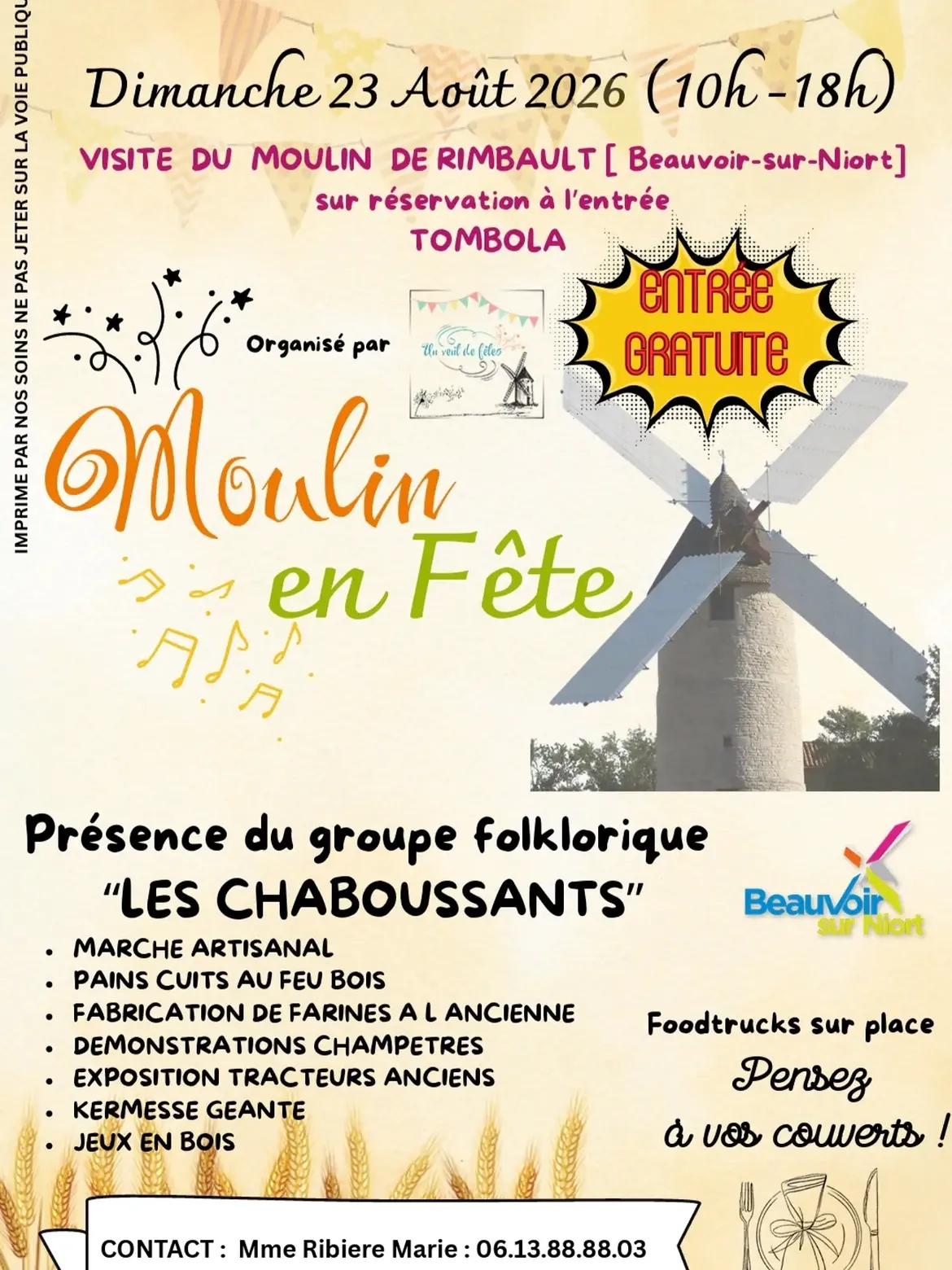 Moulin en fête à Beauvoir-sur-Niort Chemin du Moulin Beauvoir-sur-Niort 2026-08-23