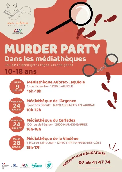 Murder Party à la médiathèque du Carladez Mur-de-Barrez