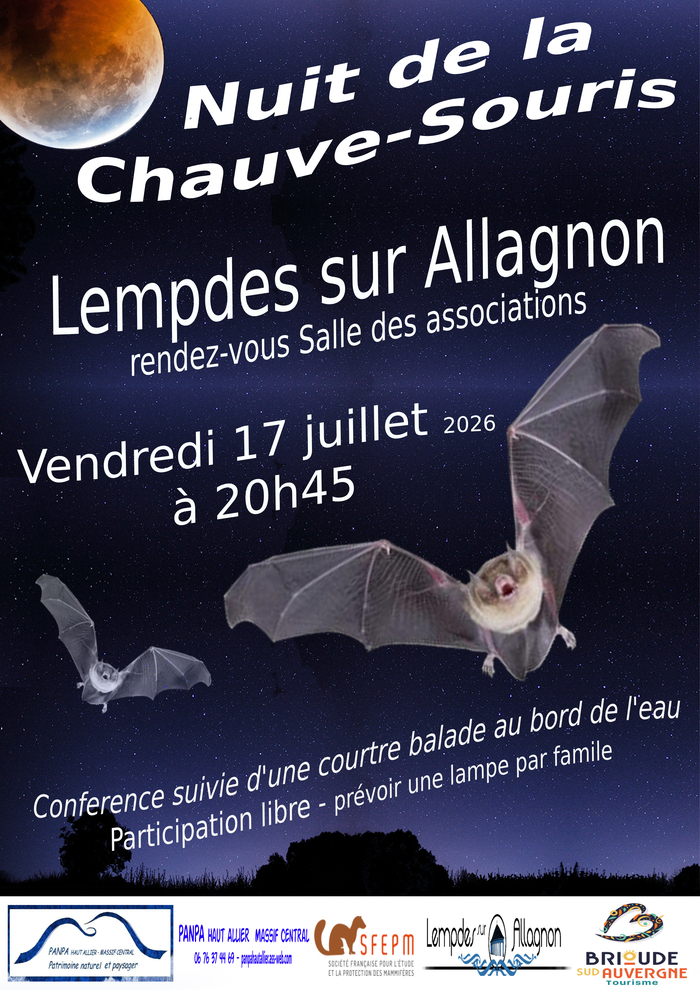 Nuit de la chauve-souris à Lempdes sur Allagnon, Lempdes sur Allagnon – Maison des associations, Lempdes-sur-Allagnon