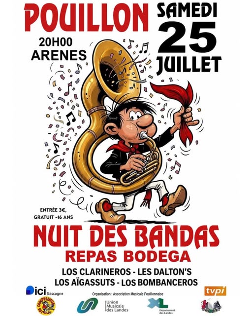 Nuit des Bandas Arènes Pouillon 2026-07-25