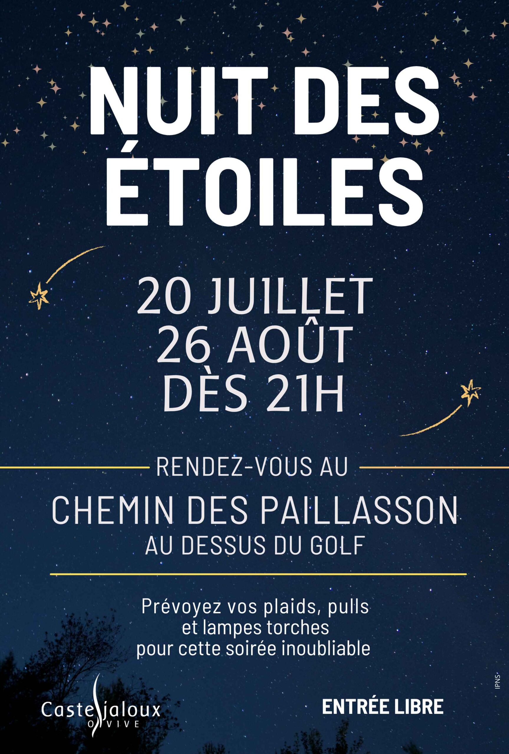 Nuit des étoiles Chemin de PAILLASSON Casteljaloux 2026-08-26