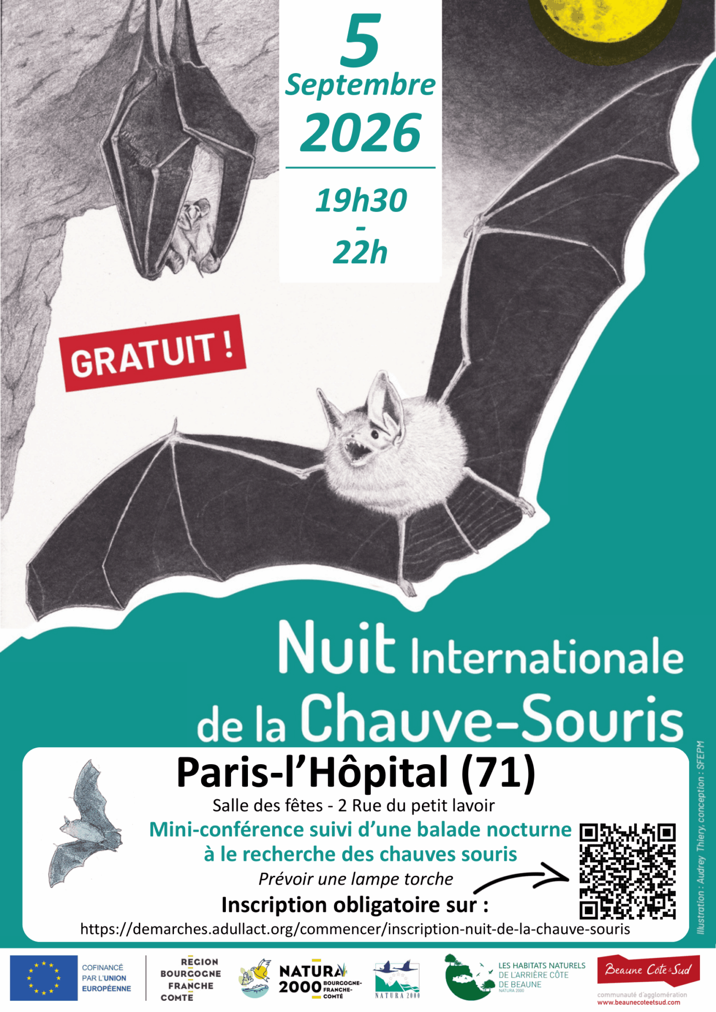 Nuit Internationale de la Chauve-souris Salle des fêtes Paris-l&rsquo;Hôpital