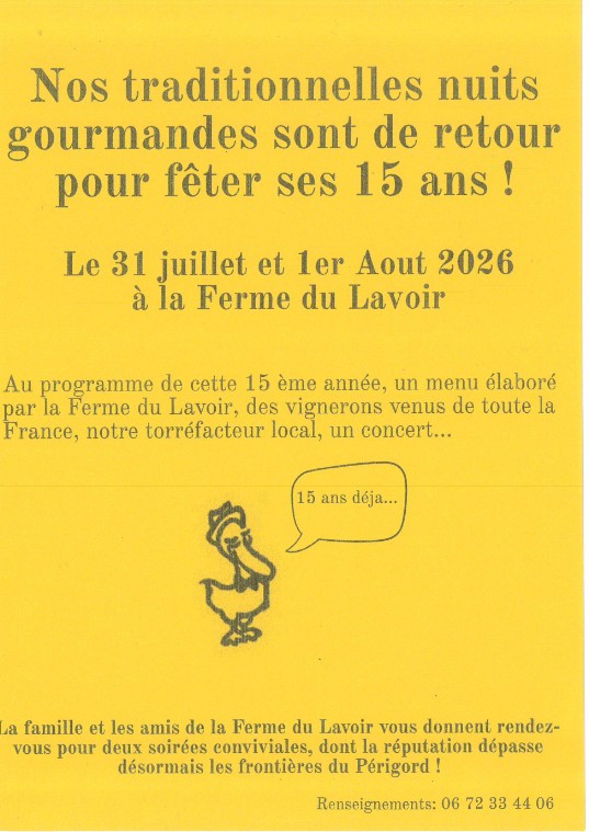 Nuits Gourmandes à la ferme du lavoir Ferme du lavoir Val de Louyre et Caudeau