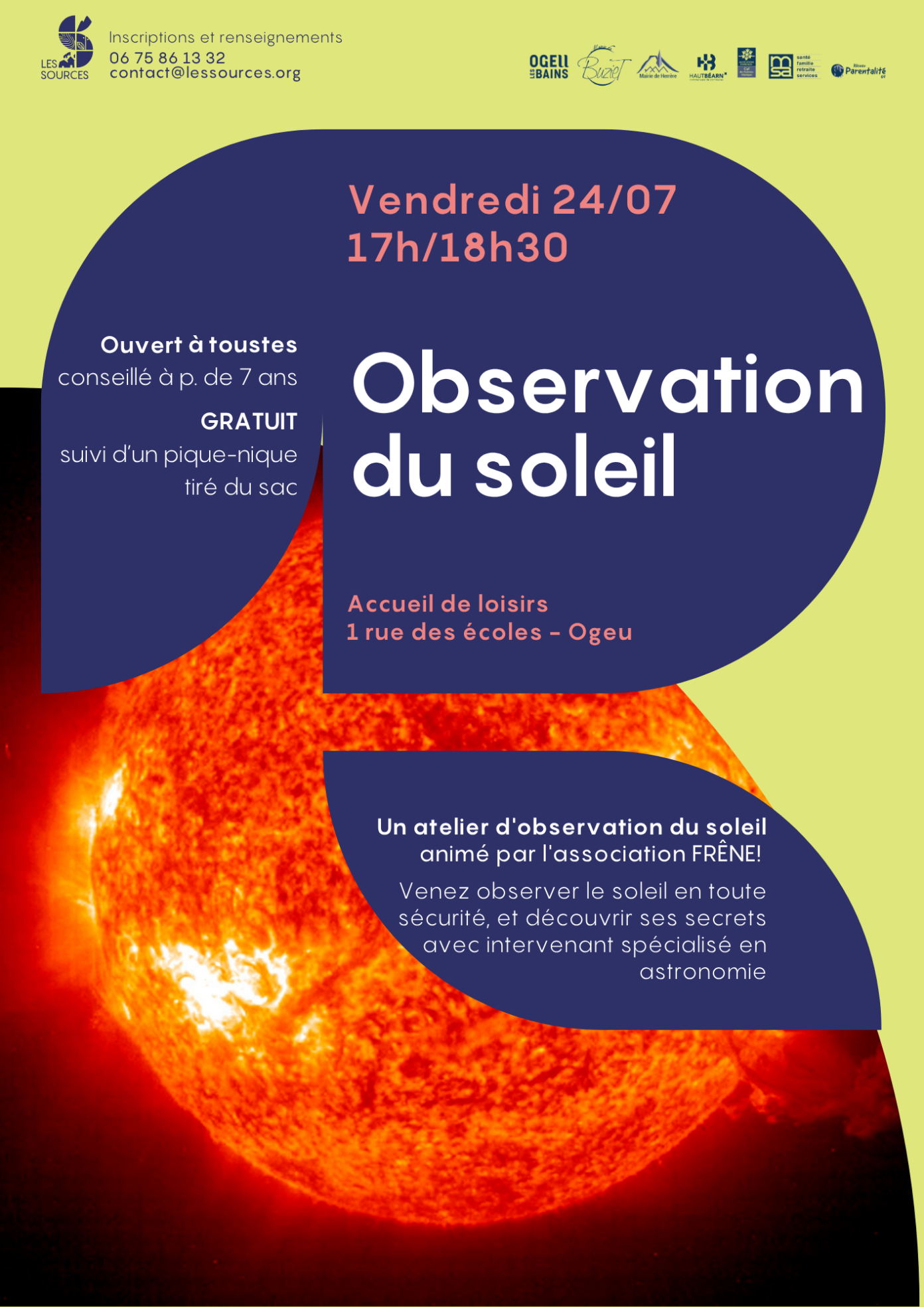 Observation du soleil Accueil de loisirs Ogeu-les-Bains