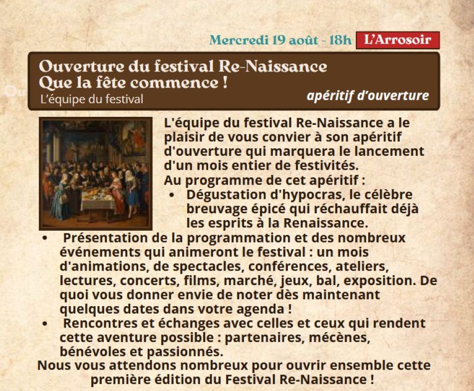 Ouverture du festival Re-Naissance à Figeac Figeac