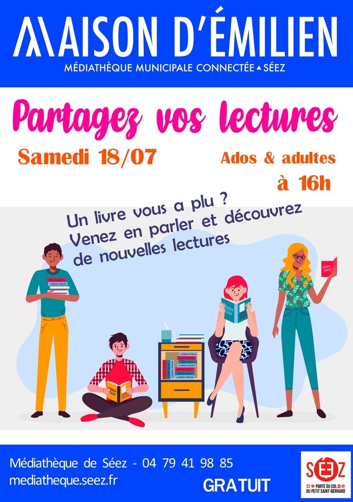 Partagez vos lectures, Maison d’Emilien – Médiathèque de Séez, Séez