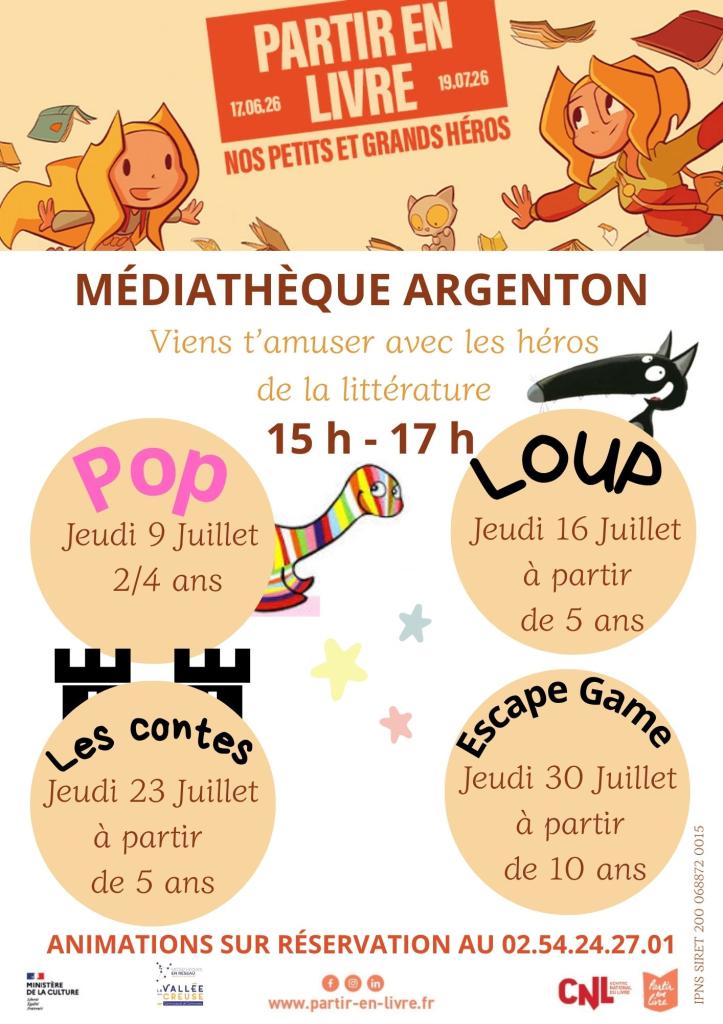Partir en livre à la médiathèque d’Argenton sur Creuse Argenton-sur-Creuse