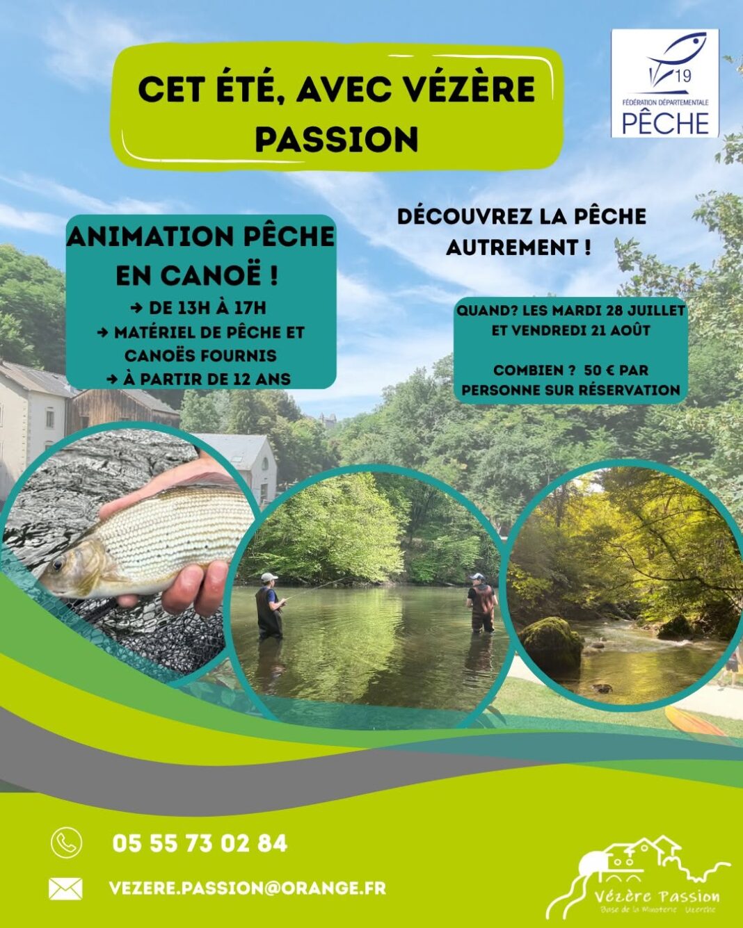 Pêche en canoë  Uzerche