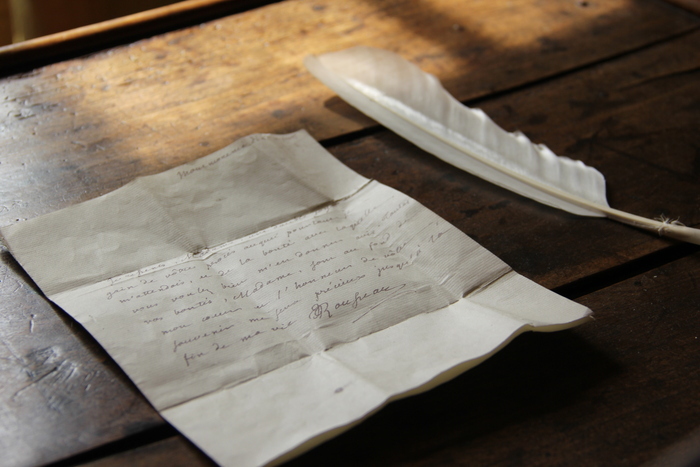 Plume, encre et cachet de cire, Musée Jean-Jacques Rousseau, Montmorency