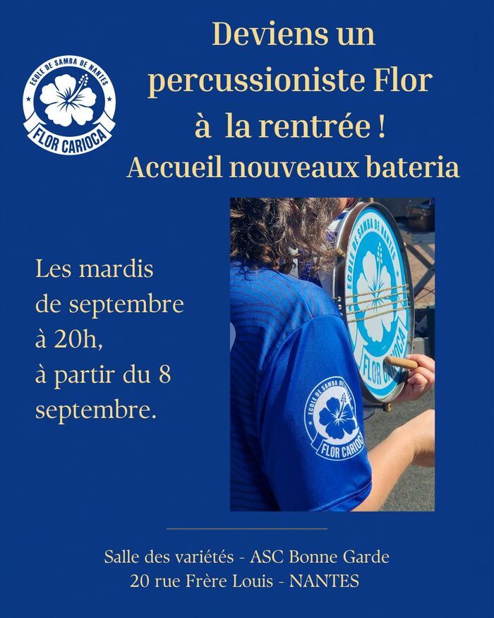Portes ouvertes de l’école de samba Flor Carioca Salle des Variétés – ASC Bonne Garde Nantes