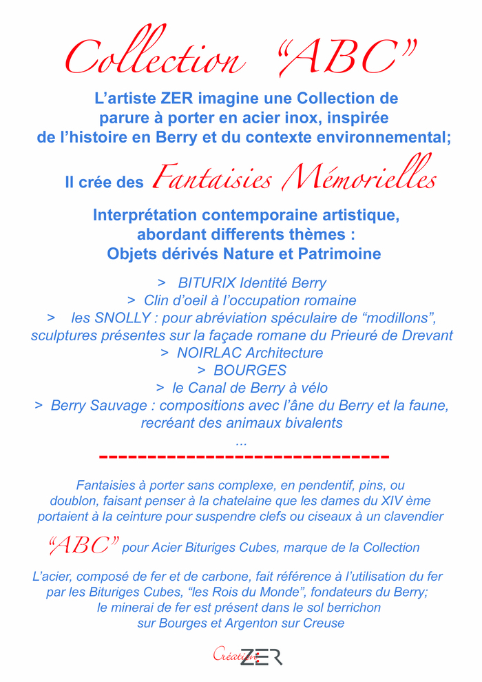 Présentation de la collection ABC – Création ZER, Prieuré Saint-Julien, Drevant