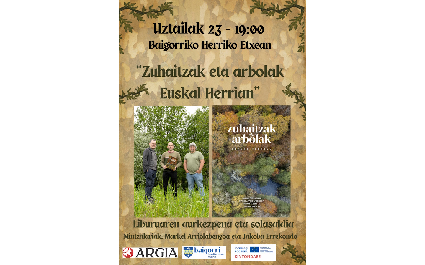 Présentation du livre  Zuhaitzak eta arbolak Euskal Herrian  Mairie Saint-Étienne-de-Baïgorry 2026-07-23