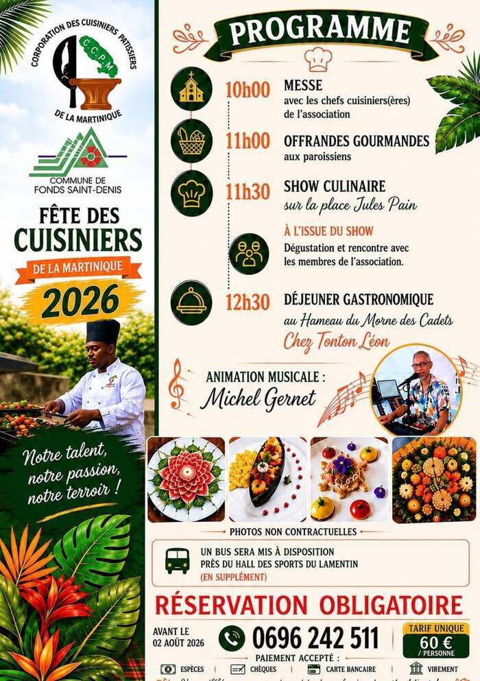 [Programme] FÊTE DES CUINIERS DE LA MARTINIQUE  » LA SAINT-LAURENT », Fonds-Saint-Denis, Fonds-Saint-Denis