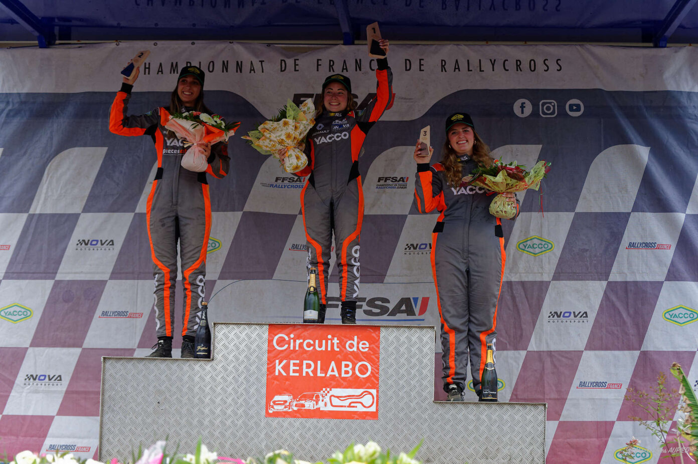 Podium de la catégorie Féminine au Ralycross de KERLABO le 25/07/2026