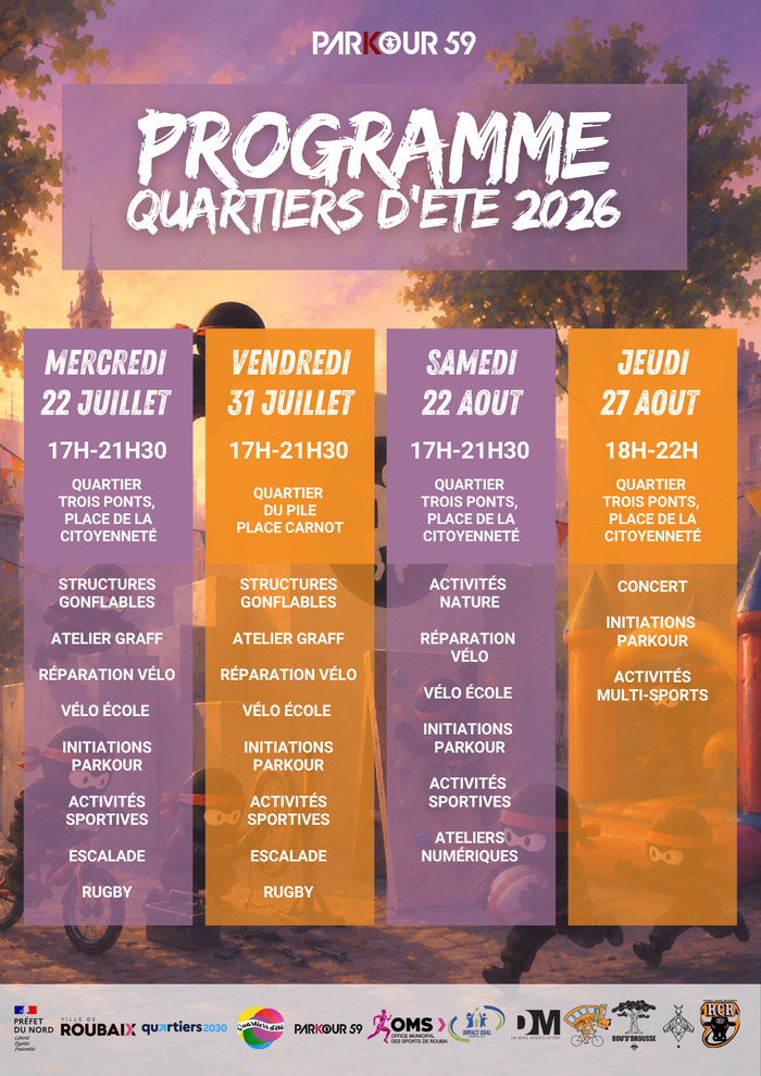 Quartiers d’été Parkour59, Quartier du Pile, Roubaix, Roubaix