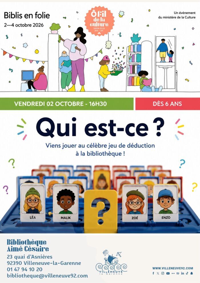 Qui est-ce ? spécial héros ! Bibliothèque Aimé Césaire Villeneuve-la-Garenne