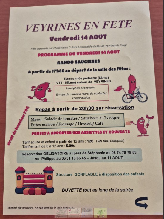 Rando saucisses à Veyrines de Vergt  Veyrines-de-Vergt