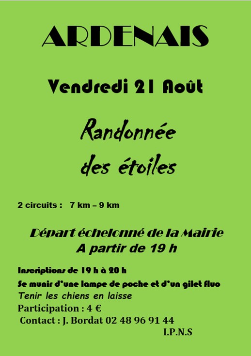 Randonnée des étoiles Ardenais