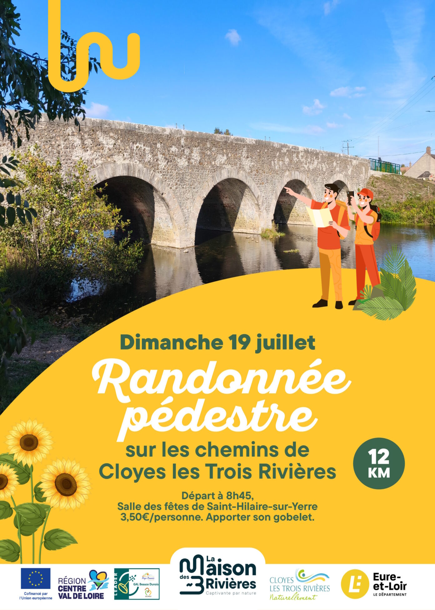 Randonnée pédestre  Cloyes-les-Trois-Rivières