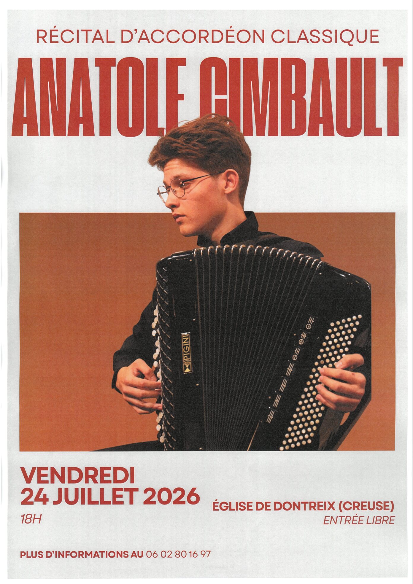 Récital d’accordéon classique par Anatole Gimbault Dontreix