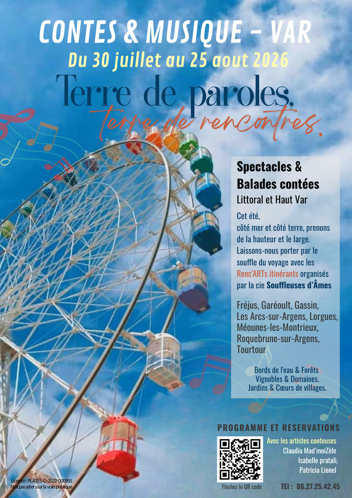 Renc&rsquo;ARTs itinérants de contes et musique ETE 2026 – VAR, VAR, Fréjus